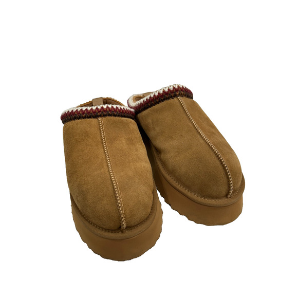 Steve Madden Womens Selena Brown Cow Suede Slip On Platform Slippers Mule Sz 12M - Picture 2 of 13